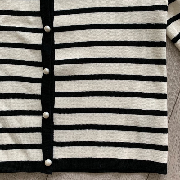 Zara Striped Cardigan - Cream and Black - Picture 5 of 5